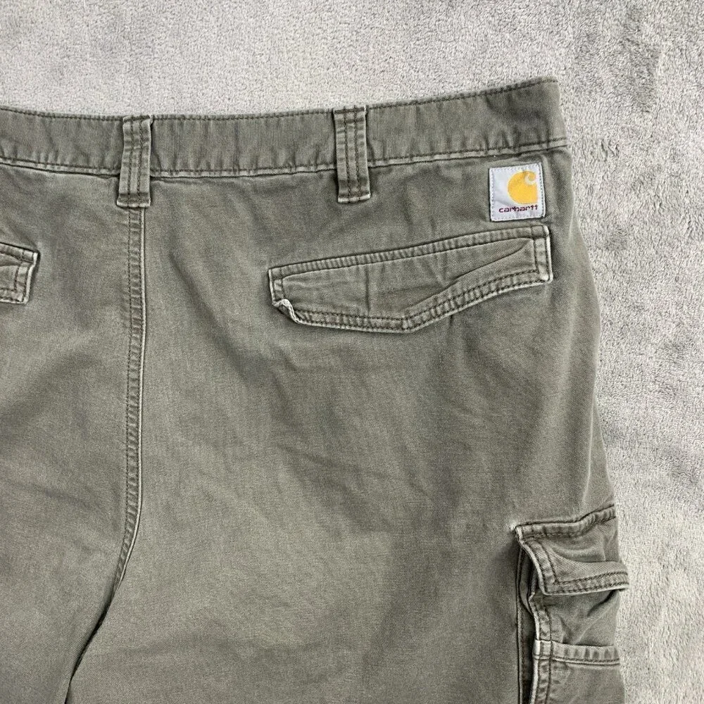 Carhartt Shorts Men 40 Rugged Flex Relaxed Fit Canvas Utility Workwear Green 10”